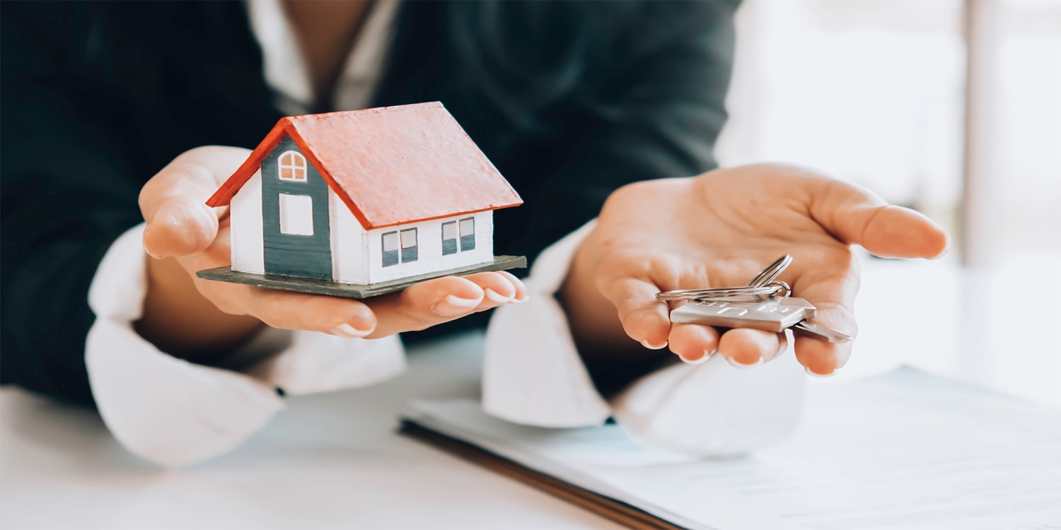 Concept of banker selling bank-owned properties